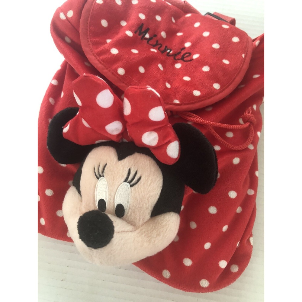 Disney Minnie Mouse Toddler Mini Backpack Fabric 3D Minnie Head